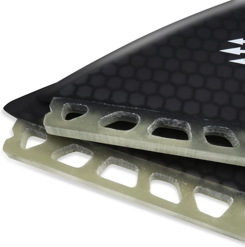 AQUBONA Twin Keel Fins, Single Tab Dual Tabs Fins Surfboard Fins, Twin Fin Fishtail Surfboard Fins Twin Keels - Smooth Fiberglass Flex - Image 5